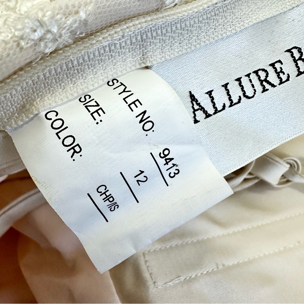Allure Bridals Gown 9413 champagne ivory size 12 sweetheart princess - Picture 15 of 17
